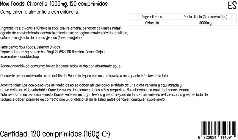 Now Foods, Chlorella, 1.000mg, with Broken Cell Walls, 120 Vegan Tablets, Lab-Tested, Soy Free, Gluten Free, Vegetarian, Non-GMO - BeesActive Australia