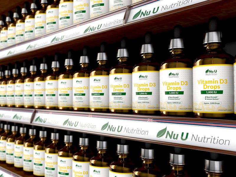 Vitamin D Drops 1000 IU 10,000 IU per 10 Drops - 50% More 90ml Equivalent to 3000 Drops - High Strength Liquid D3 in MCT Oil with Flexible Dosage - High Strength Vitamin D Supplement - BeesActive Australia