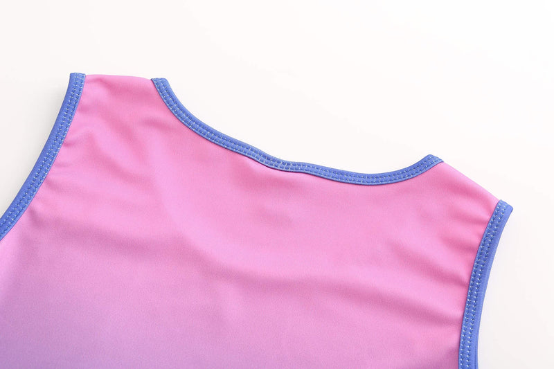 Boys Gymnastics Leotards One-piece Dancing Tumbling Practice Athletic Leotards 4-10Years Gradient Purple 9-10 Years - BeesActive Australia
