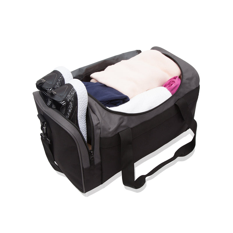 Jetstream Heavy Duty Multi Pocket Large Sports Gym Equipment Travel Duffel Bag with 2 Pockets (20 Inch, Grey) 20IN Classic 20" Grey - BeesActive Australia