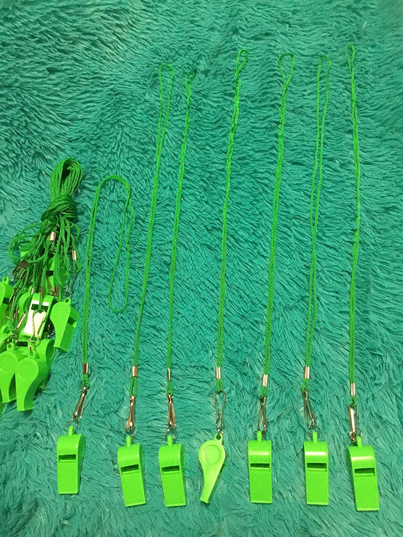 DYBADYSA 20 Pcs Plastic Loud Whistles with Lanyard for Referee Coaches Basketball Football Sports Training Game Event Lifeguard Survival Emergency Fun School Kids Tool Set Suppliers Green - BeesActive Australia