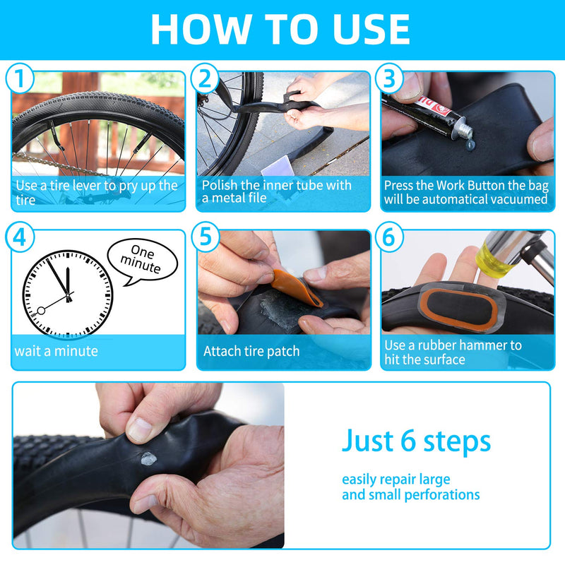 Maifede Bike Inner Tube Patch Kits, Bicycle Tire Repair Kit, with Portable Storage Box, for Cycling, Motorcycle, BMX, ATVs and More Inflatable Rubber. - BeesActive Australia