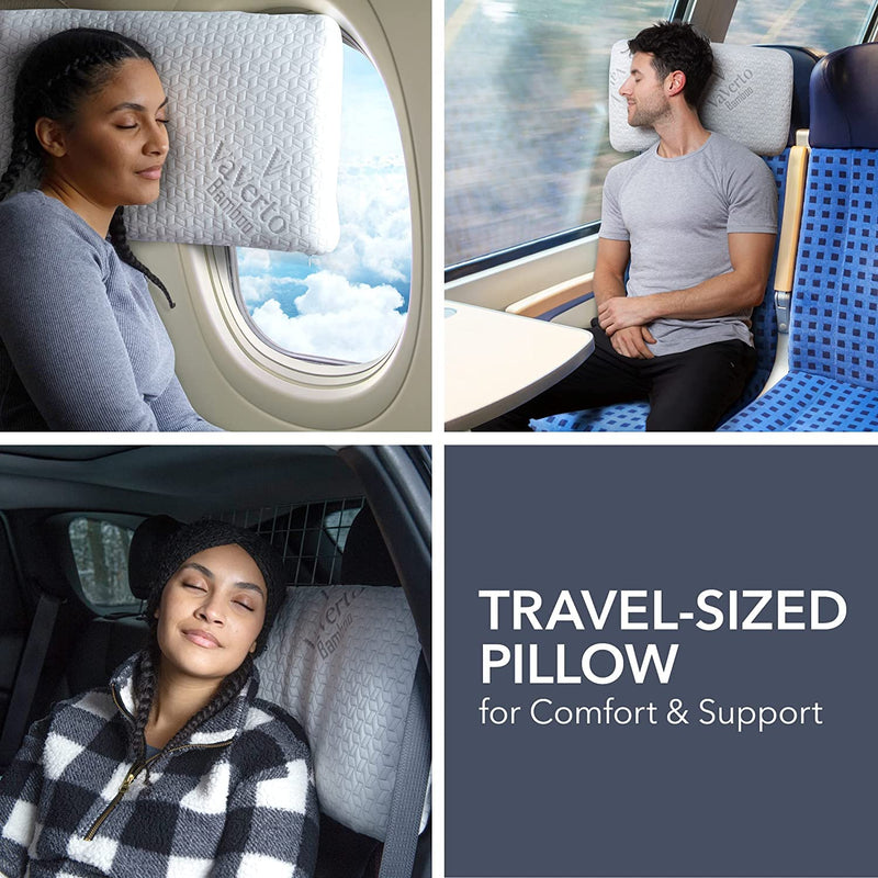 Vaverto Travel and Camping Pillow - Compressible Medium Firm Memory Foam, Breathable Bamboo Cover, Machine Washable, Ideal for Backpacking, Airplane, Car Travel 1 Pack - BeesActive Australia
