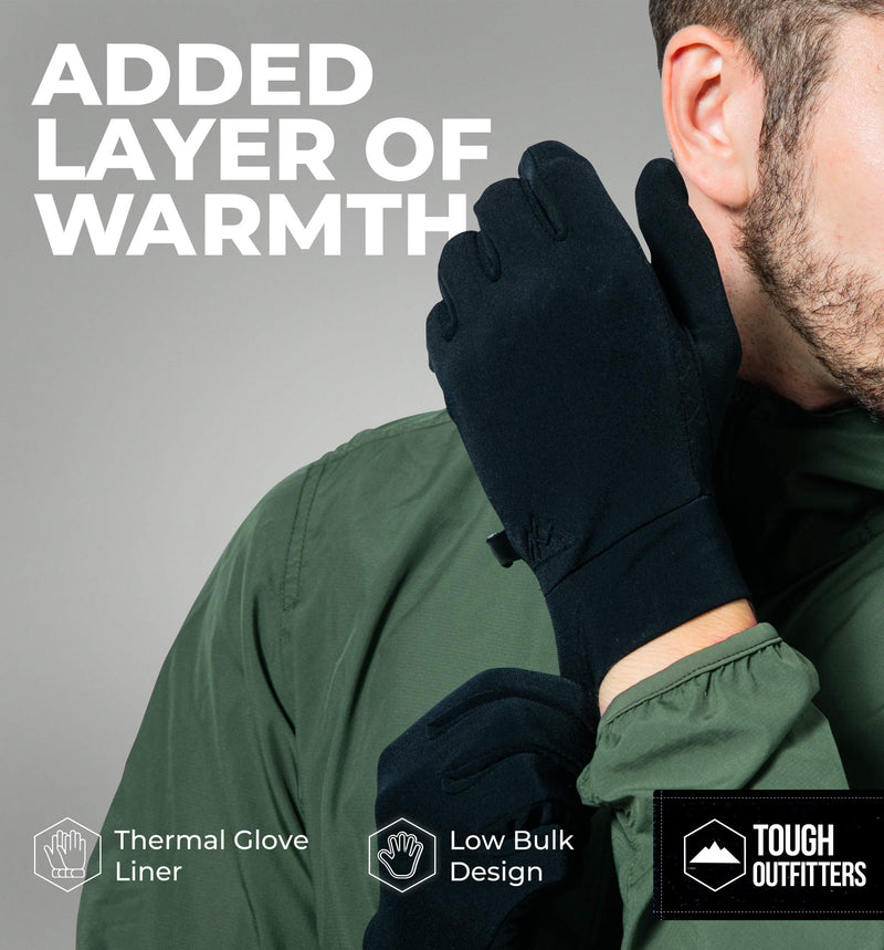 Running Gloves with Touch Screen - Winter Glove Liners for Texting, Cycling - Thin & Lightweight Cold Weather Thermal Gloves X-Large - BeesActive Australia