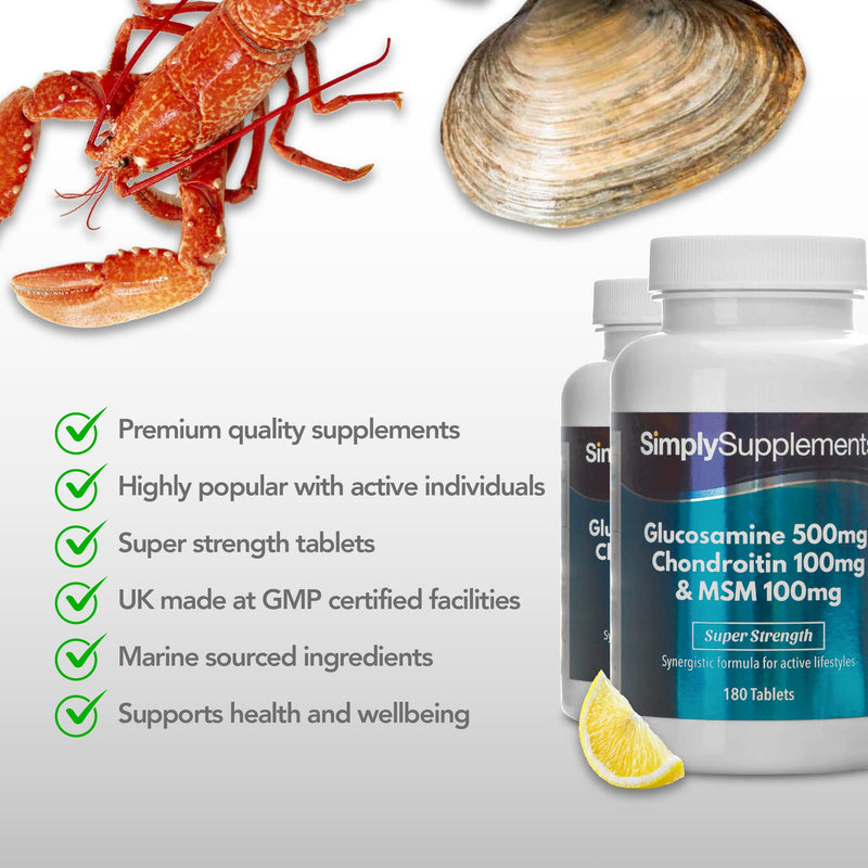 Glucosamine, Chondroitin & MSM | Comprehensive Formula to Support an Active Lifestyle | 2X 180 Tablets | Manufactured in The UK - BeesActive Australia