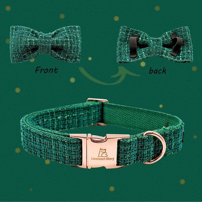 Lionheart glory Dog Bow Collar Dog Collar with Bows Adjustable Soft Dog Collars with Bowtie, Pet Collars Bow Tie for X-Small Small Medium Large Dogs Gift X-Small (Pack of 1） green - BeesActive Australia