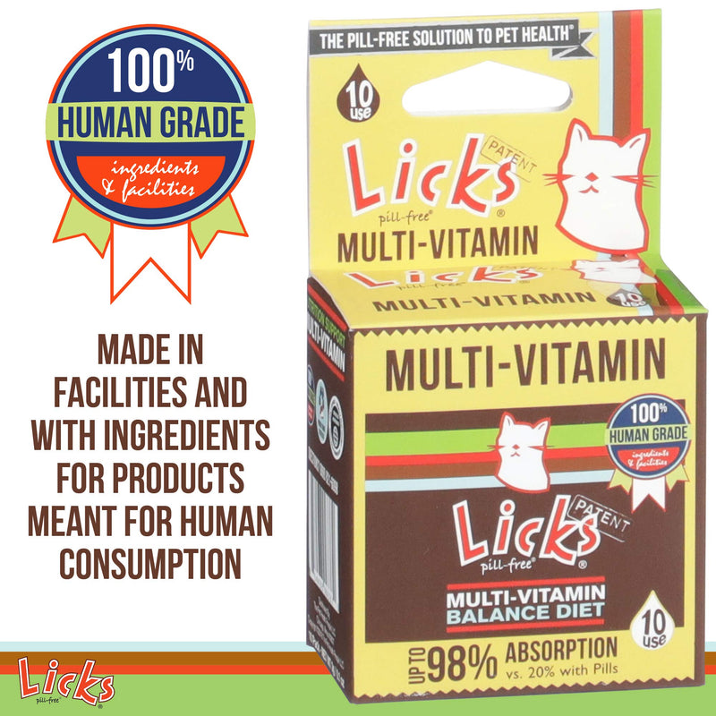 Licks - Cat Vitamins - Cat Multi-Vitamin Containing - LiquiPaks - 10 Use - BeesActive Australia