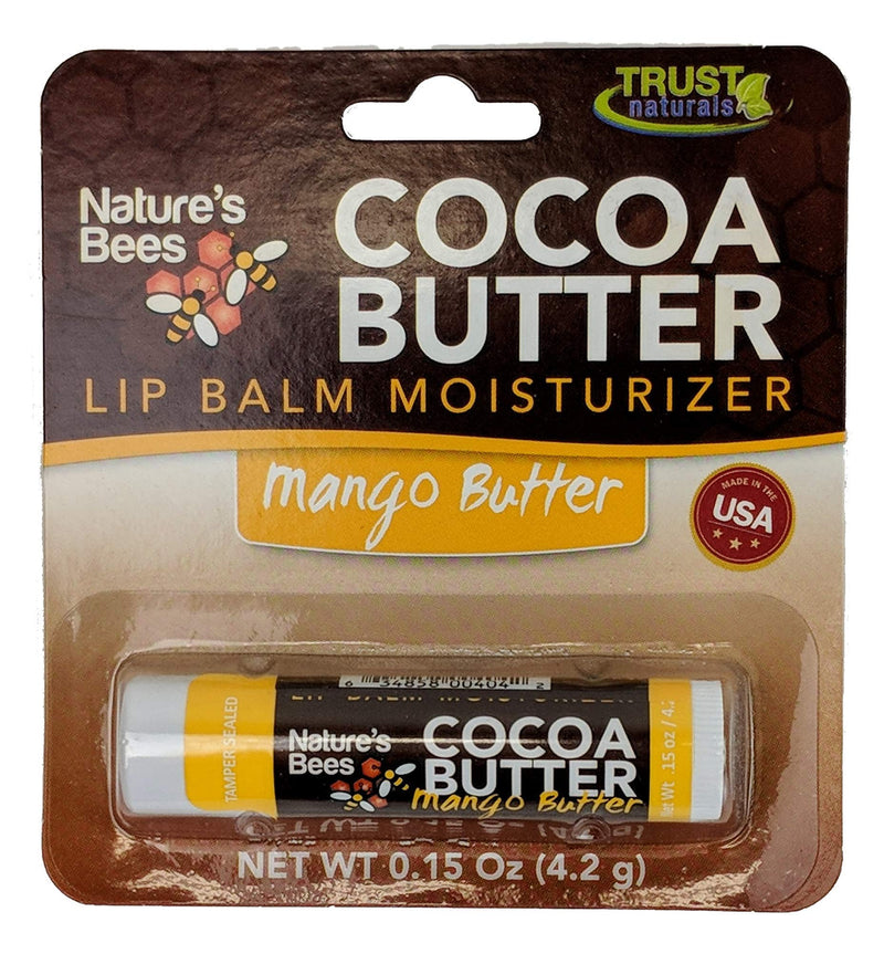 Nature's Bees, Cocoa Butter Lip Balms, Lip Moisturizer Treatment - Pack of 12, Mango Butter - BeesActive Australia