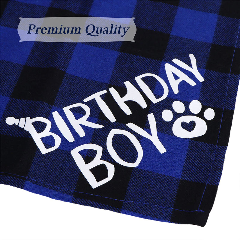 STMK Dog Birthday Party Supplies, Dog Birthday Bandana Boy Girl and Dog Birthday Party Hat with Dog Bow Tie Collar for Medium Large Dogs Blue Style - BeesActive Australia
