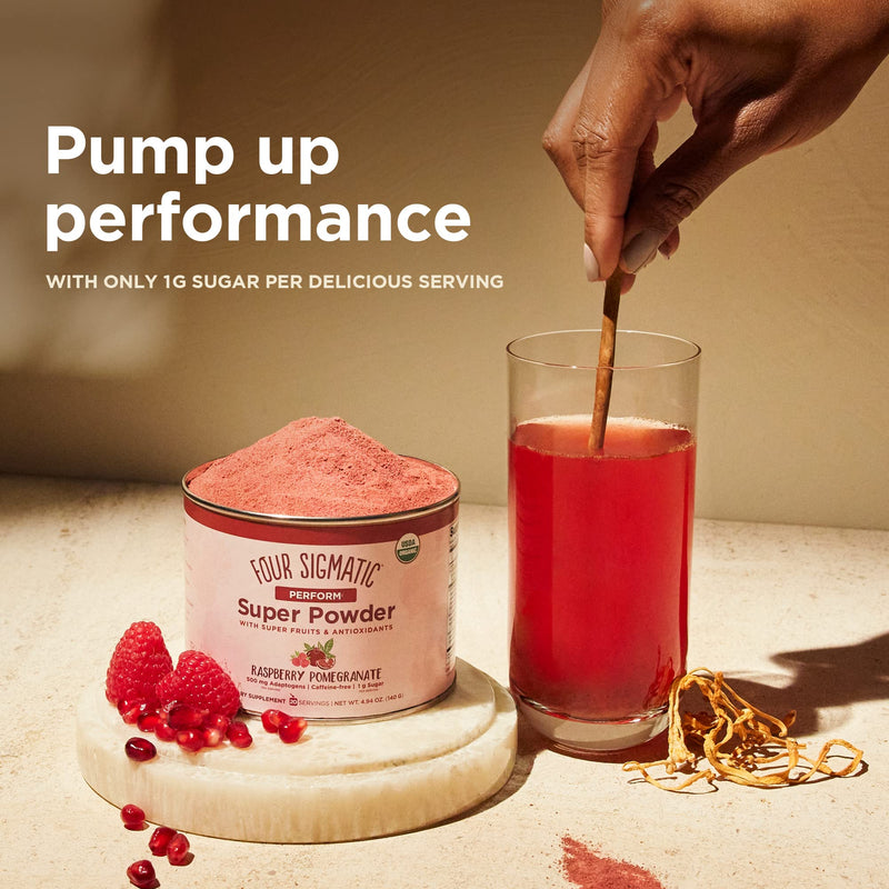 FOUR SIGMATIC Perform Super Powder with Super Fruits and Antioxidants Red Raspberry - Can Perform w/ Raspberry Pomegranate - BeesActive Australia