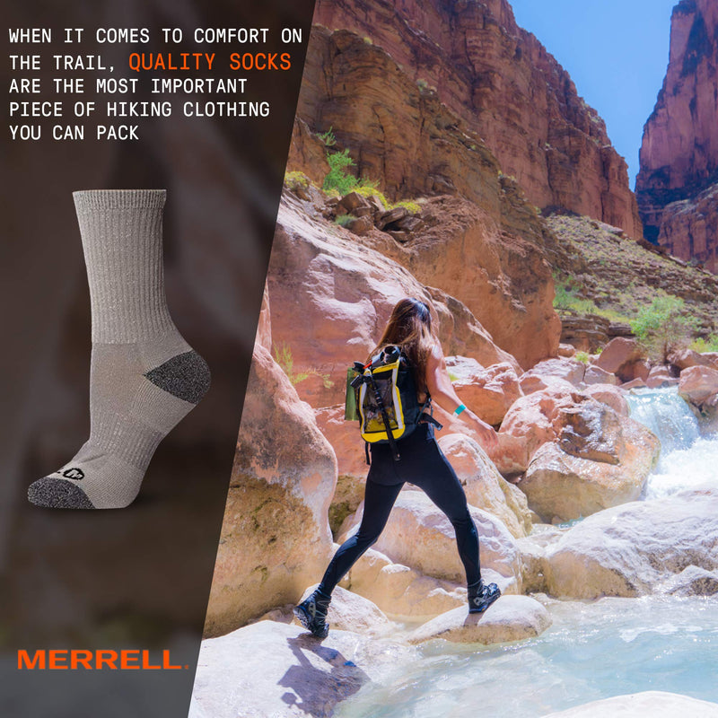 Merrell Women's 3 Pack Cushioned Performance Hiker Socks (Low Cut/Quarter/Crew) Crew 9-11 Assorted Olive (Crew) - BeesActive Australia