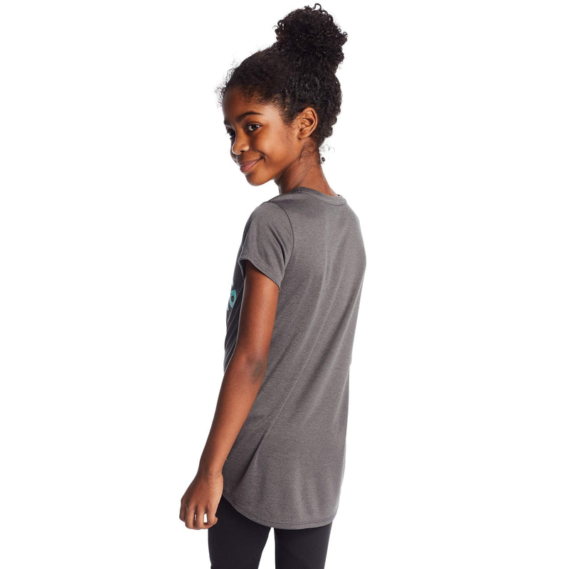 C9 Champion Girls' Tech Tee Medium Railroad Gray Heather/Fierce and Strong - BeesActive Australia