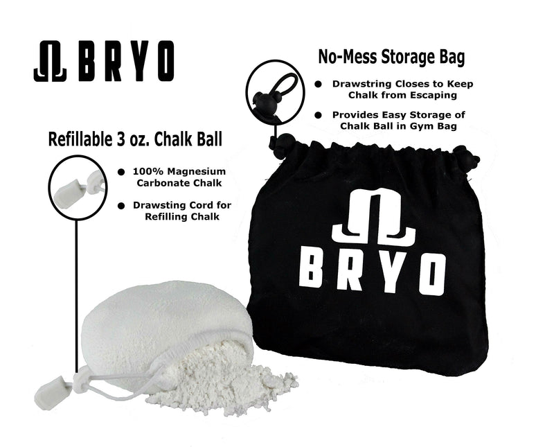 [AUSTRALIA] - Refillable 3 oz Chalk Ball Sock - Magnesium Carbonate - with No-Mess Storage Bag to Dry Hands and Increase Grip for All Exercises and Athletics - Weightlifting, Crossfit, Gymnastics, Rock Climbing 