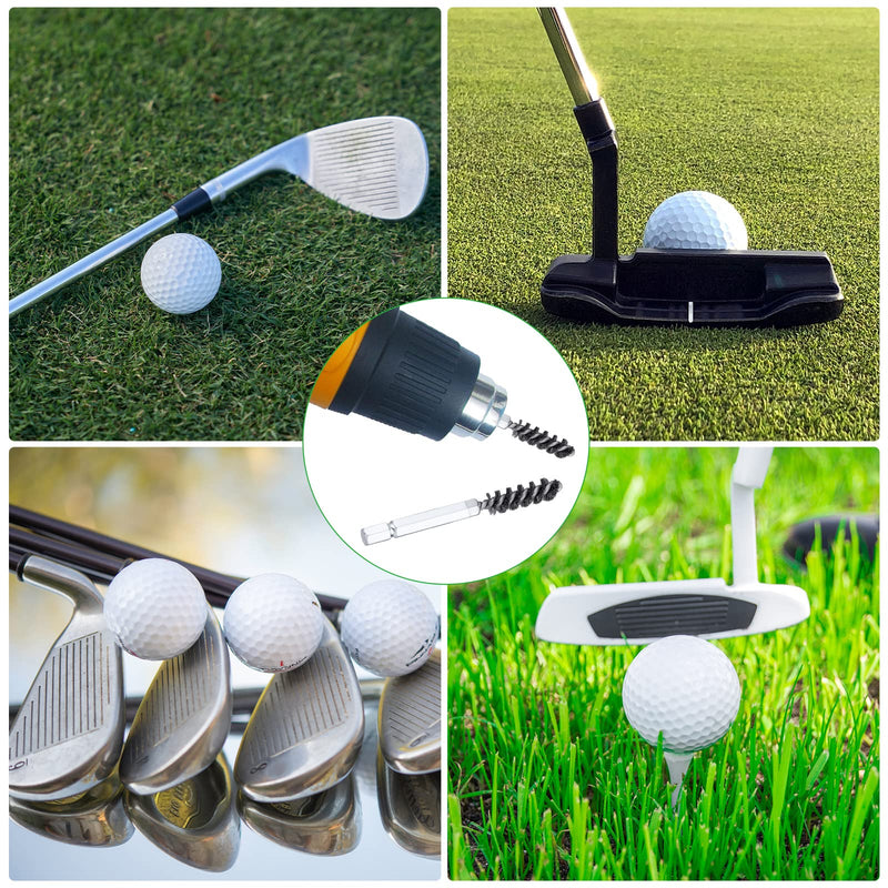 AIEX 2pcs Golf Clubs Head Hosel Brush, Golf Club Hosel Brush Stainless Steel Bore Brush Golf Club Wire Brush Cleaner Golf Club Brush Tool Electric Drill Wire Brush - BeesActive Australia
