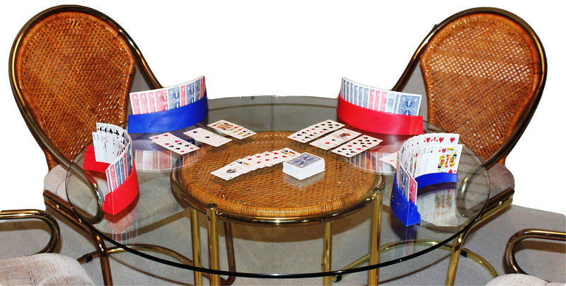 Twin Tier Premier Playing Card Holder (Set of 2) - Holds Up to 32 Playing Cards Easily - 12 1/2" x 4 1/2" x 2 1/4" - Stack for Storage - Made in The USA Yellow - BeesActive Australia