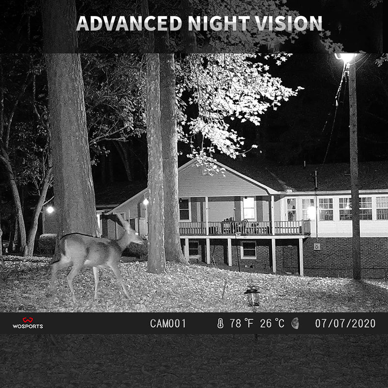 WOSPORTS Mini Trail Camera 16MP 1080P Waterproof Game Hunting Cam with Night Vision for Wildlife Monitoring Hunting - BeesActive Australia