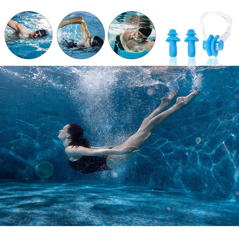 ASTER 42Pcs Swimming Ear Plugs Nose Plugs,14Pair Reusable Waterproof Soft Ear Plugs with 14PC Nose Plugs, Ear Nose Protection for Adults and Kids, Age 7+,for Showering Bathing Surfing Snorkeling - BeesActive Australia