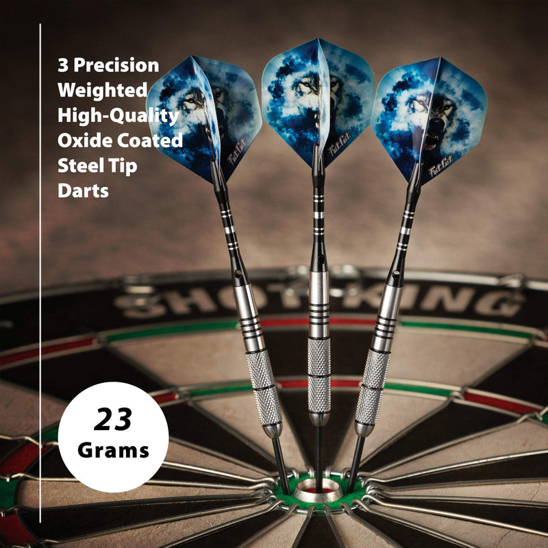 [AUSTRALIA] - Fat Cat Predator 80% Tungsten Steel Tip Darts with Storage/Travel Case, 23 Grams 