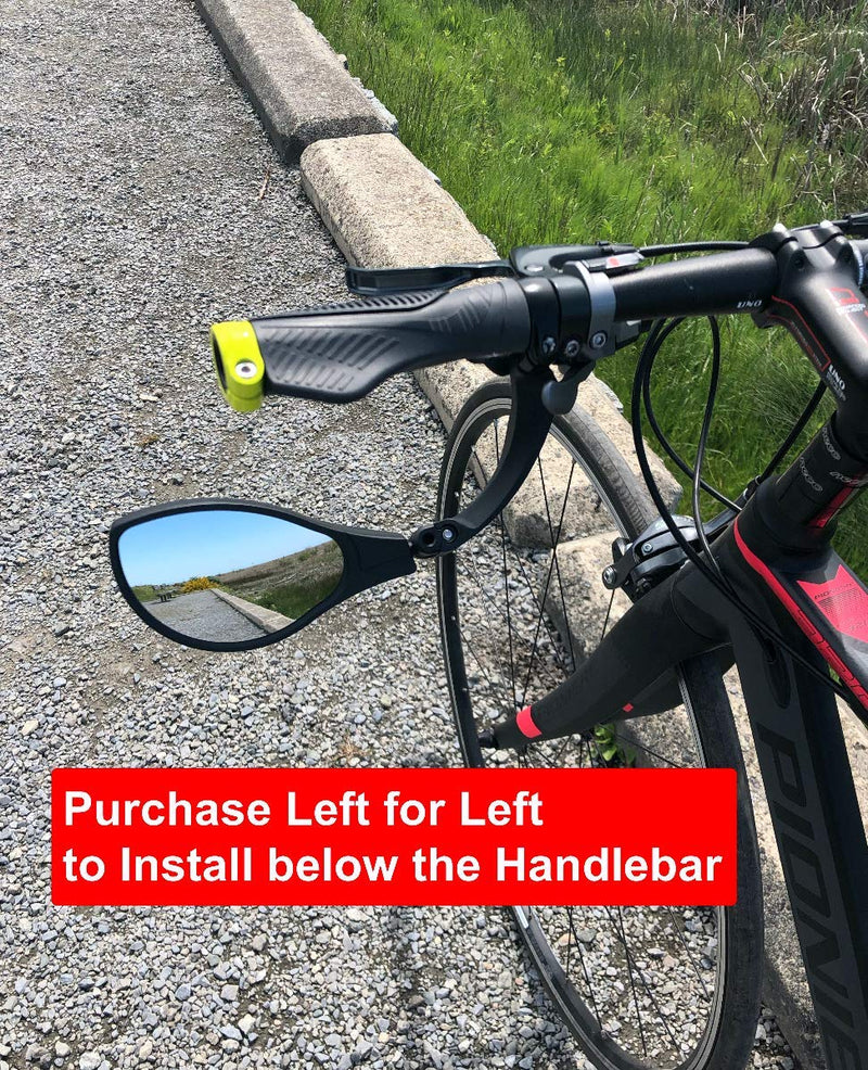 Hafny NEW Handlebar Bike Mirror, HD Glass Lens (Anti-glare Blue Left) HF-M902LB-FR01 Anti-glare Blue Left - BeesActive Australia