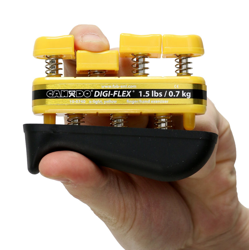 Cando 10-0740 Hand exerciser - finger grip strengthener Digi-Flex, yellow (very light), 1.5lbs - BeesActive Australia