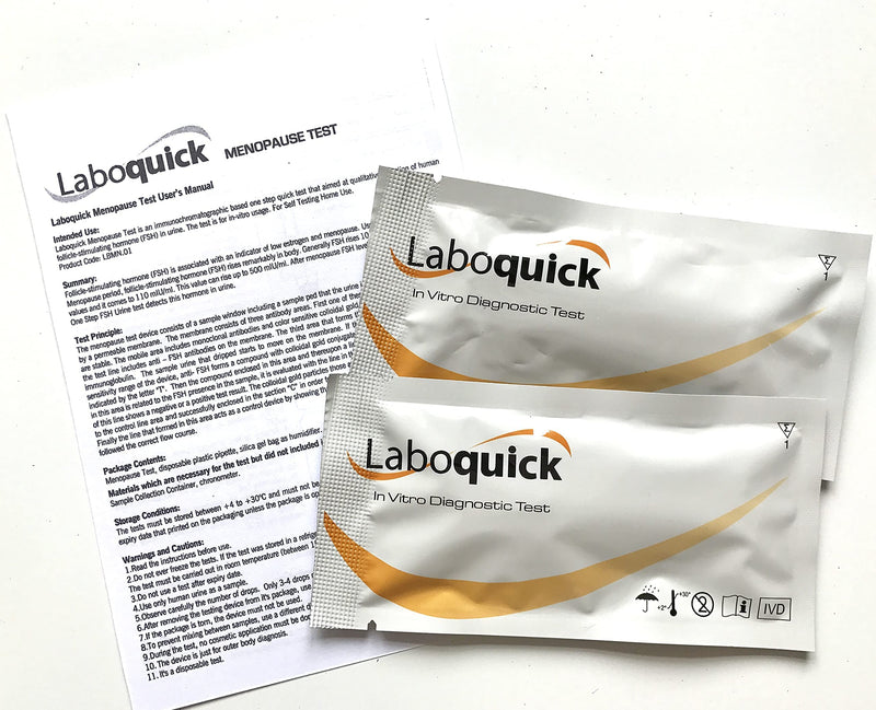 Laboquick Menopause (fsh) Test - Pack of 2 Tests, Results in 5mins, 99% Accurate. - BeesActive Australia
