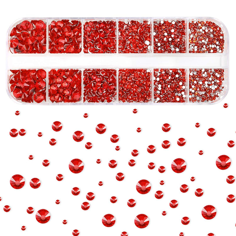 3000 PCS Rhinestones for Craft, PHOGARY Red & Black Flat Back Rhinestones 6 Sizes (2-5 mm) with Pick Up Tweezer for Crafts Nail Face Art Clothes Shoes Bags Phone Case DIY - BeesActive Australia