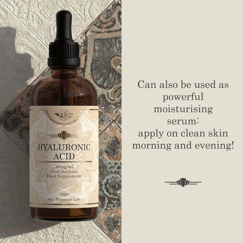 Sky Premium Life Hyaluronic Acid Food Supplement 10mg/ml - 100ml - Produced by Bio-Fermentation - Halal - BeesActive Australia