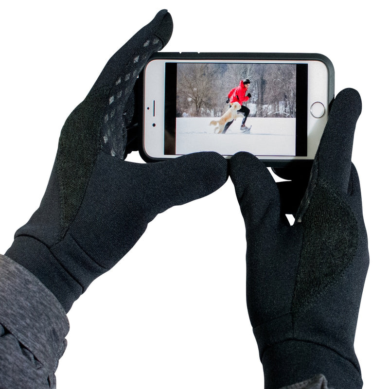 [AUSTRALIA] - TrailHeads Men’s Running Gloves - Black Touchscreen Gloves - Power Stretch Lightweight Gloves Large 