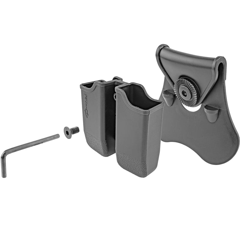 [AUSTRALIA] - Dual Magazine 360 Swivel Paddle Pouch, Fits 9mm .38 .40 Caliber Glock 17 19 22 23 25 26 27 31 32 33 34 35 37 38 39 