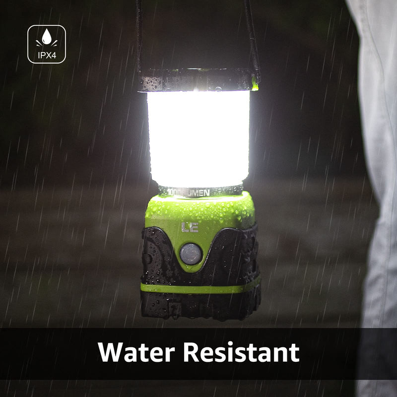 LE LED Camping Lantern, Battery Powered LED with 1000LM, 4 Light Modes, Waterproof Tent Light, Perfect Lantern Flashlight for Hurricane, Emergency, Survival Kits, Hiking, Fishing, Home and More - BeesActive Australia
