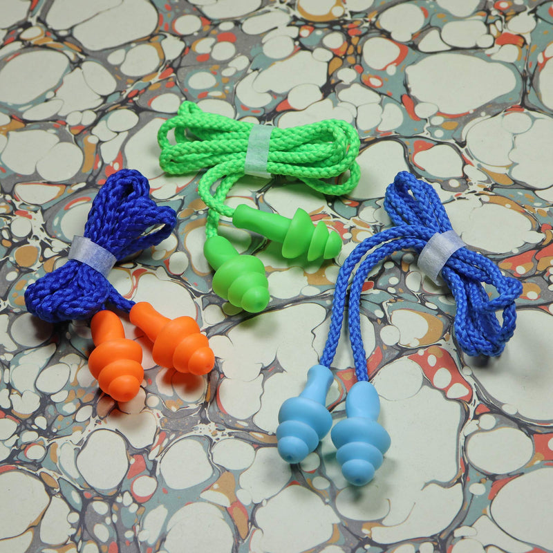 25 Pairs Corded Ear Plugs Soft Silicone Reusable Earplugs Noise Cancelling for Hearing Protection, Sleeping (Green) Green 25 - BeesActive Australia