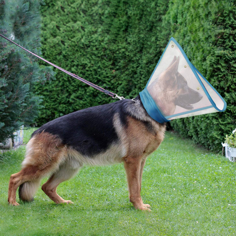 IN HAND Adjustable Pet Recovery Collar Cat Cone, US Patented Product Soft Edge Plastic Dog Cone Anti-Bite Lick Wound Healing Safety Practical Protective E-Collar Medium Blue - BeesActive Australia