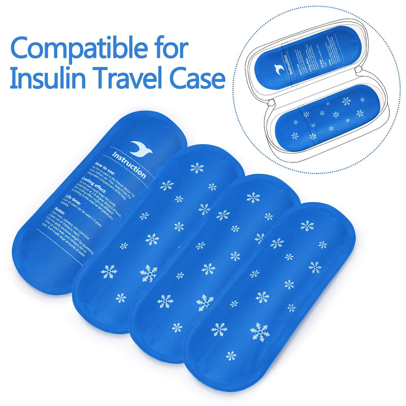 CURMIO 4pcs Ice Pack for Diabetic Cooler Bag, Reusable Gel Ice Pack for Insulin Travel Case Ice Packs (4pcs) - BeesActive Australia
