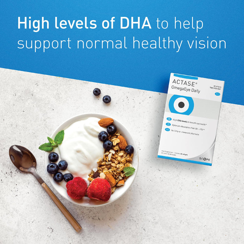 Actase OmegaEye Daily (Formerly Optase Omega Vision) - High DHA Omega-3 Eye Care Supplement to Help Maintain Healthy Vision - 60 Softgels - BeesActive Australia