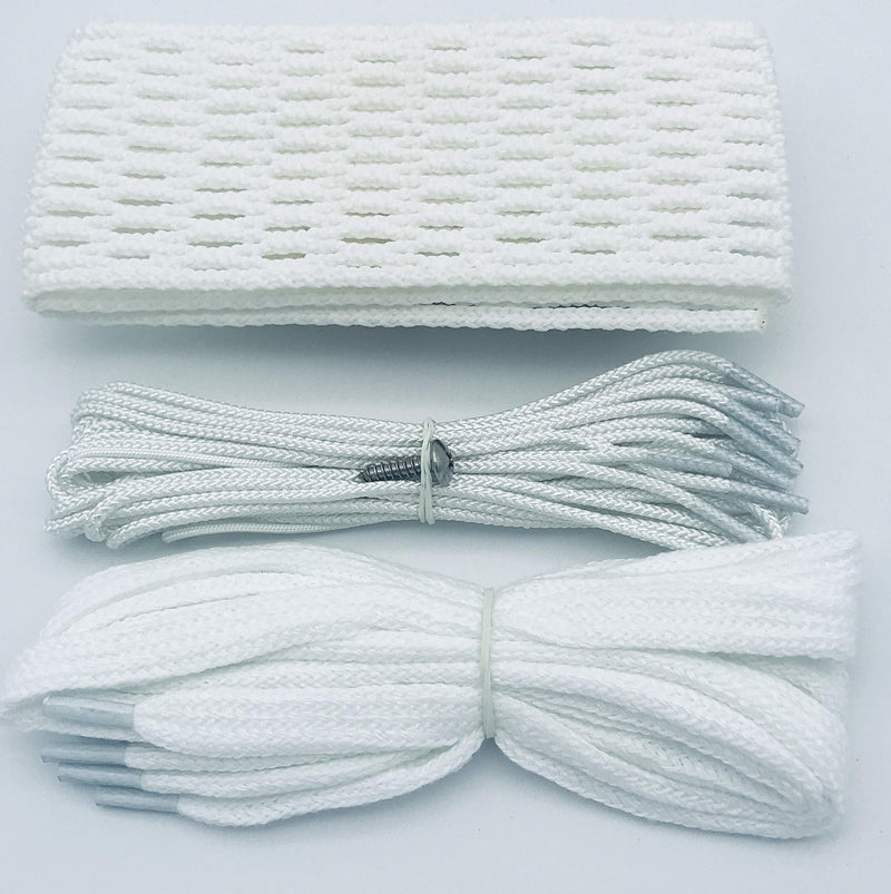 [AUSTRALIA] - Ninjalax - Sensei Semi Hard Lacrosse Mesh - Complete Lacrosse Stringing Kit - White 