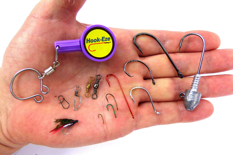 HOOK-EZE Fishing Gear Knot Tying Tool - Cover Fishing Hooks While Tying Strong Fishing Knots. Quick Knot Tool is Easy to Use, Great Fishing Accessories for Every Tackle Box. Suitable for All Ages Purple - BeesActive Australia