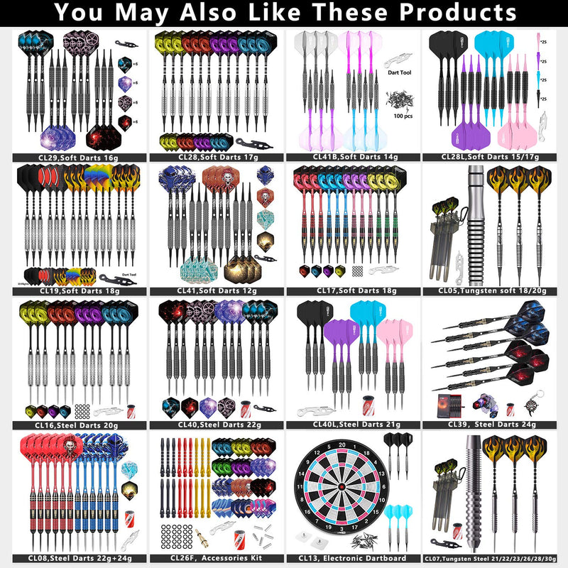 CyeeLife 6 Packs Integrated Dart Flights and Shafts,one Piece Accessory 2BA (7 Colors) Black - BeesActive Australia