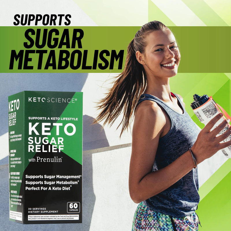 Keto Science Keto Sugar Relief, Supports Sugar Management, Promotes Sugar Metabolism, Perfect For Keto, 30 Servings, Green - BeesActive Australia
