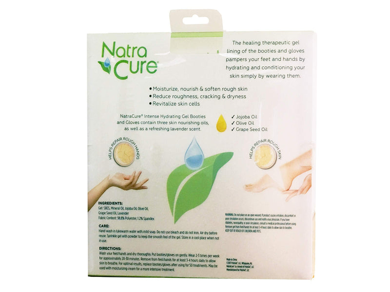 NatraCure Moisturizing Gel Heel Sleeves and Gloves - (For dry heels, cracked heels, dry hands and cuticles, dry skin) - Color: Lavender - BeesActive Australia