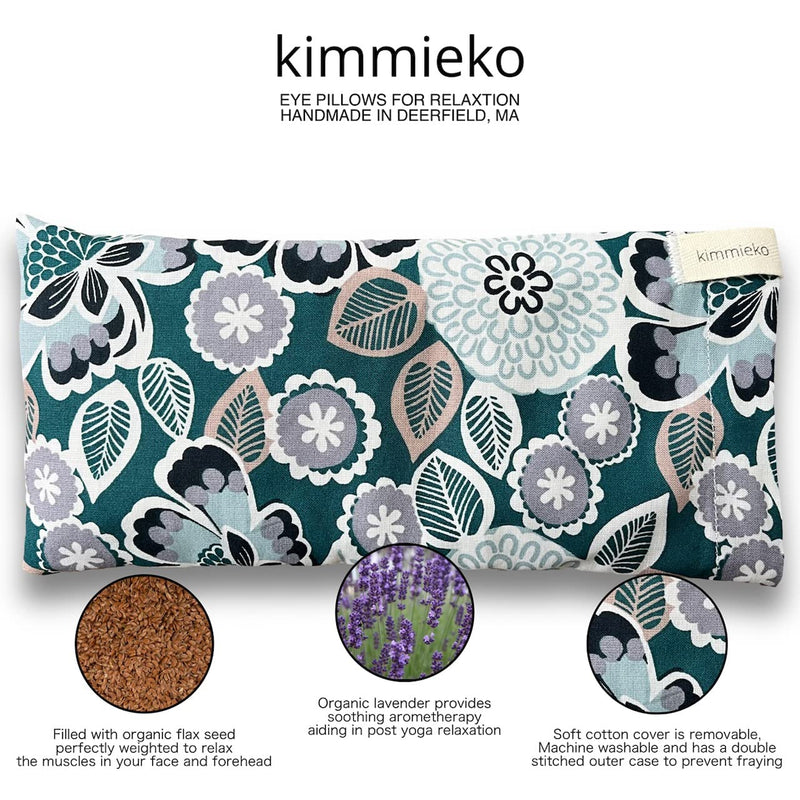 Kimmieko Weighted Eye Pillow, Washable Case with Organic Lavender and Flax Seed insert, Perfectly Weighted for Relaxation, Crafted in Small Batches in the USA (Forest Flow) - BeesActive Australia