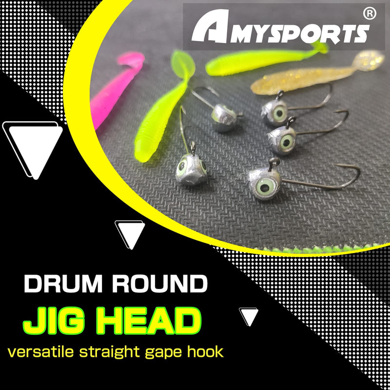 AMYSPORTS Saltwater Bass Jig Head Hook Trout Freshwater Jig Heads Tackle Eye Bait Jig Hooks Fishing - BeesActive Australia