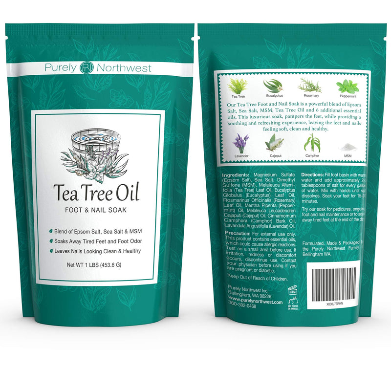 Tea Tree Oil Foot & Body Soak-Alleviates Toenail Fungus, Athletes Foot & Stinky Foot Odor. Softens Dry Calloused Heels, Relieves Burning & Itching associated with Fungal Irritations. Soothing for Plantar Fasciitis & Gout. Made in the USA by Purely Nort... - BeesActive Australia