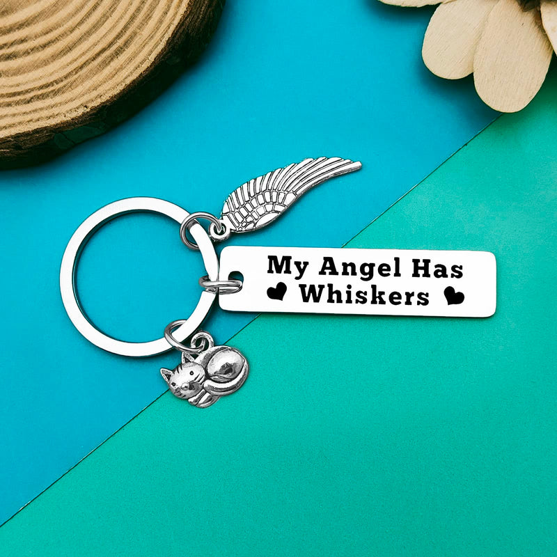 Pet Memorial Sympathy Gift Loss of Cat Keychain Pet Loss Jewelry for Cat Lover Family Friends Pet Owner In Memory of Cat Silver-010 - BeesActive Australia