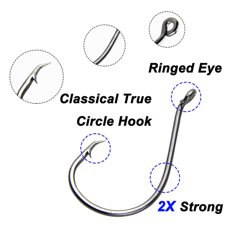 [AUSTRALIA] - Shaddock Fishing 100pcs 7384 2X Strong Custom Offset Sport Circle Hooks Black High Carbon Steel Octopus Saltwater Fishing Hooks-Size:10-10/0 3/0#(100pcs per pack) 