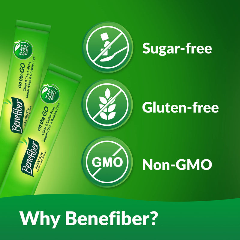 Benefiber 302805 Fiber Supplement Powder Stick Packs for Digestive Health, 28 Sticks, 3.92 Ounces - BeesActive Australia