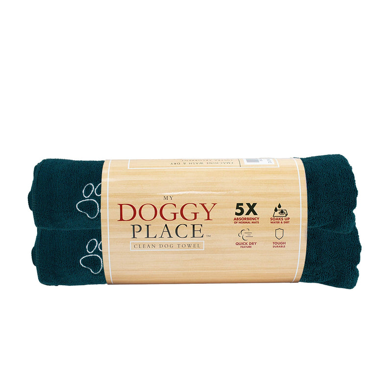 My Doggy Place - Super Absorbent Microfiber Towel - Dog Bathing Supplies - Microfiber Drying Towel - Washer Safe 2 Pack Deep Teal - BeesActive Australia