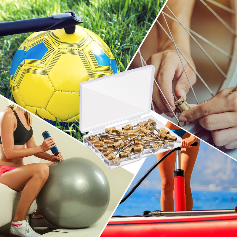 Jinei 36 Pcs Brass Ball Needle with Storage Air Pump Inflation Needles Ball Pump Pin Inflation Devices and Accessories for Blowing up Basketball Rugby Soccer Volleyball Beach Ball Yoga Ball - BeesActive Australia