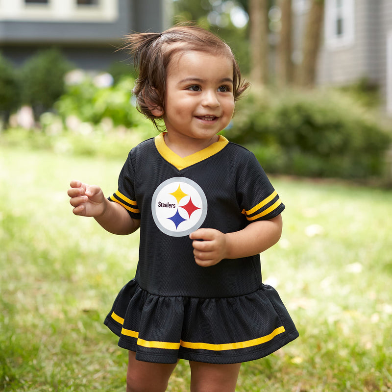 Gerber Girls' NFL Team Jersey Dress and Diaper Cover Pittsburgh Steelers 18 Months Team Color - BeesActive Australia