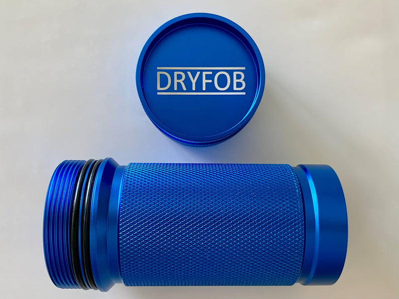 DRYFOB Waterproof Car Key FOB Container, Case, Holder - for Scuba Diving and Watersports. Rugged Aluminum. Rated to 130ft/1hr Blue - BeesActive Australia