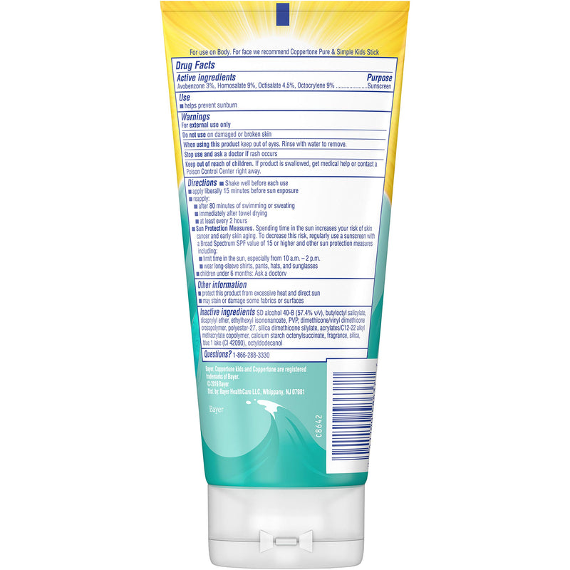 Coppertone 041100586377 Kids Clear Blue SPF 50 Sunscreen Lotion, Water Resistant, Non-Greasy, Broad Spectrum UVA/UVB Protection, Clean, Cool, Berry, 5 Fluid Ounces - BeesActive Australia